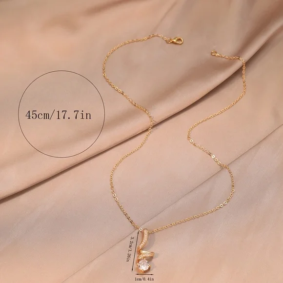 Exquisite 18K Gold-Plated Zircon Pendant: Elegant Rotating Design - Picture 4 of 6